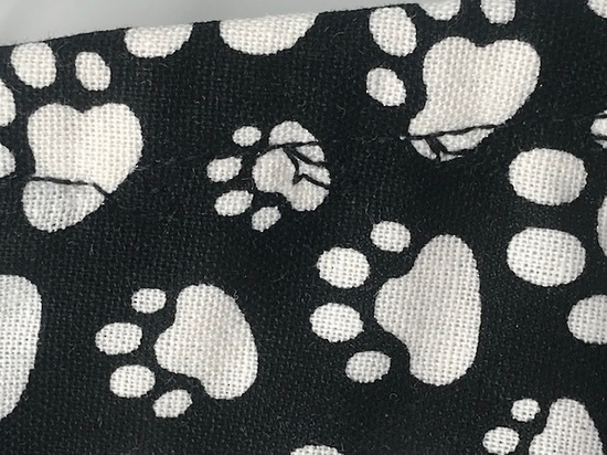Black with White Paws with White with Black Paws on Reverse - Reversible Limited Edition Face Mask image 4